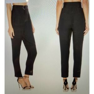 NWT JOIE Ianna Women's Cropped Belted Pants Caviar MSRP $248 Size 10